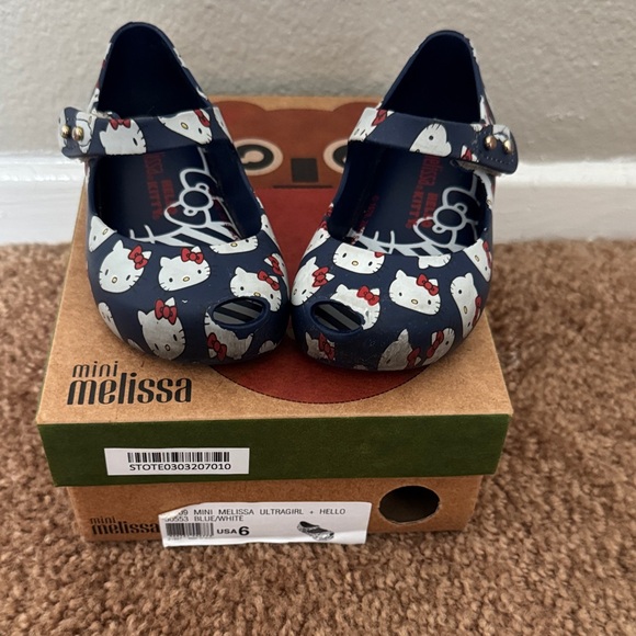 Mini Melissa Navy Hello Kitty Print Shoes - Picture 3 of 4